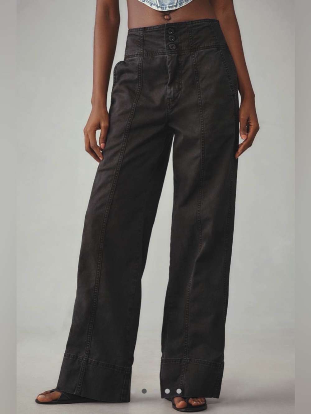 Pilcro Black Wide-Leg Jeans